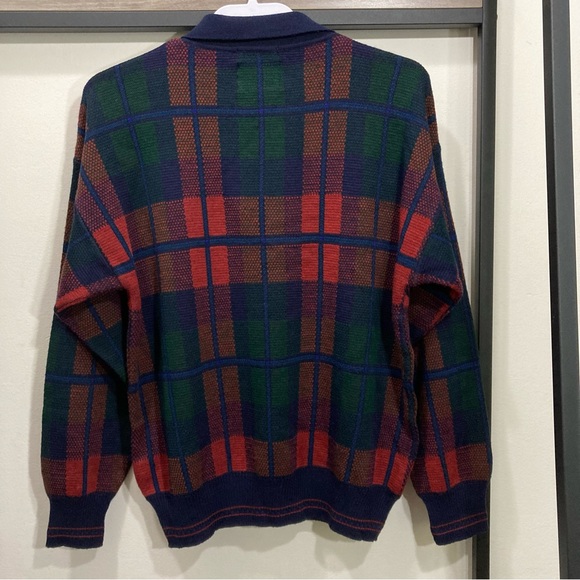 Vintage Plaid Wool Blend Grandpa Sweater - Picture 8 of 10